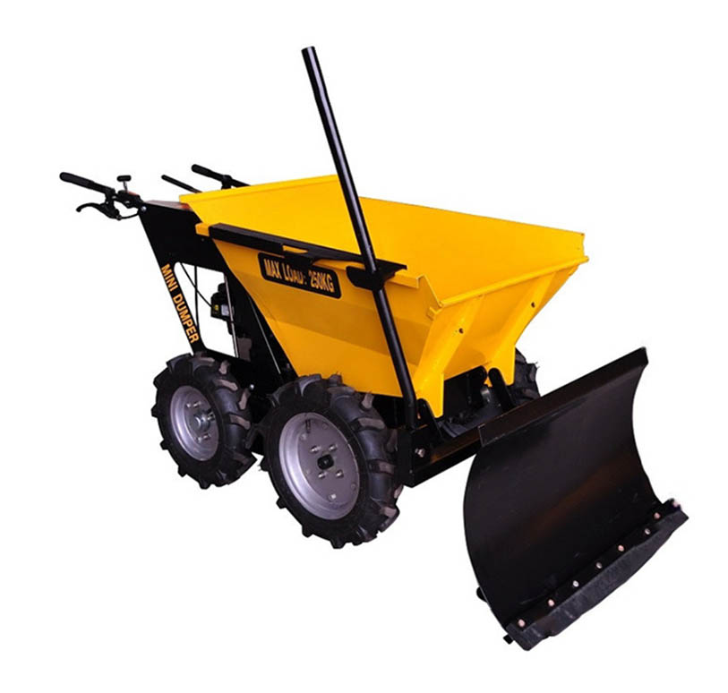 mini dumper with snow plough front