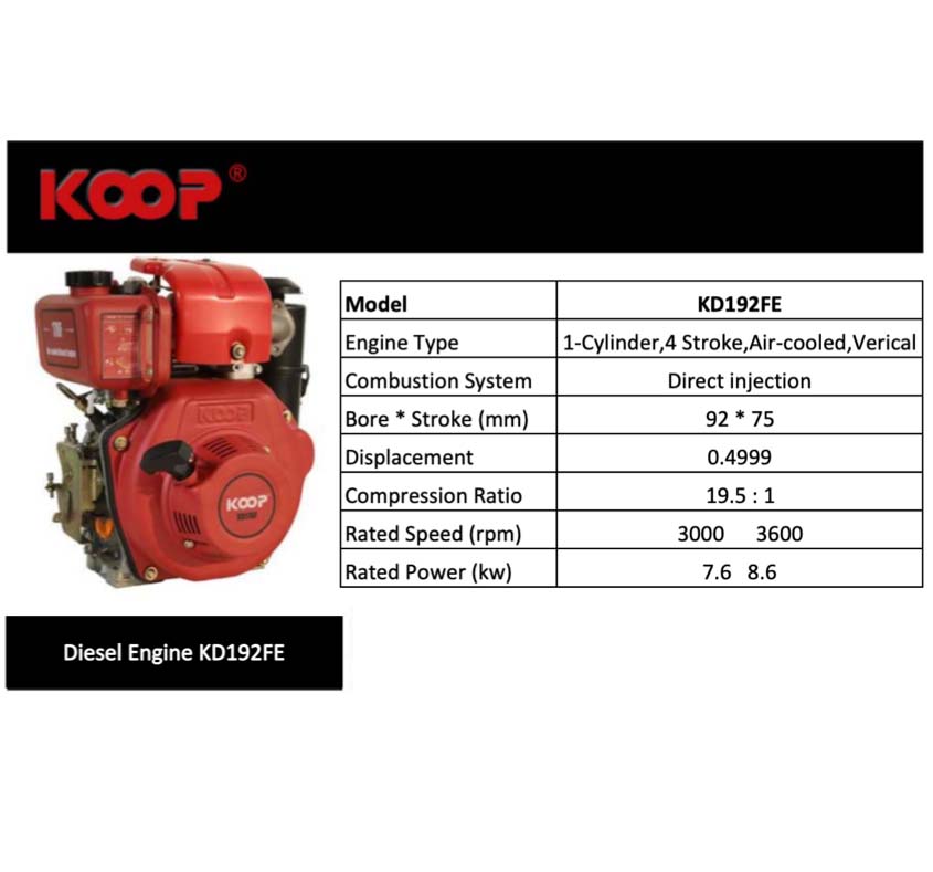 Koop Diesel Engine KD192FE